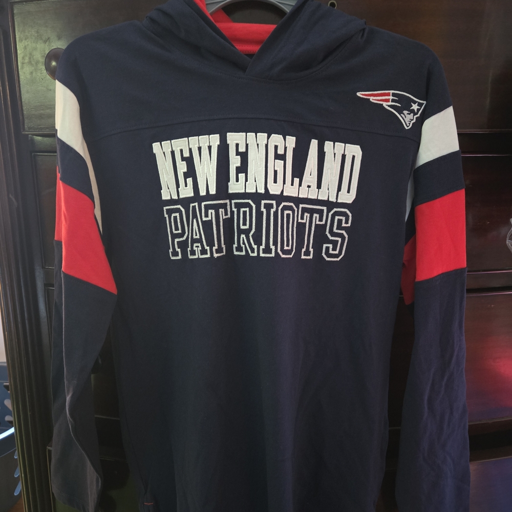 New England Patriots Kids Long Sleeve Tee - Navy and Red